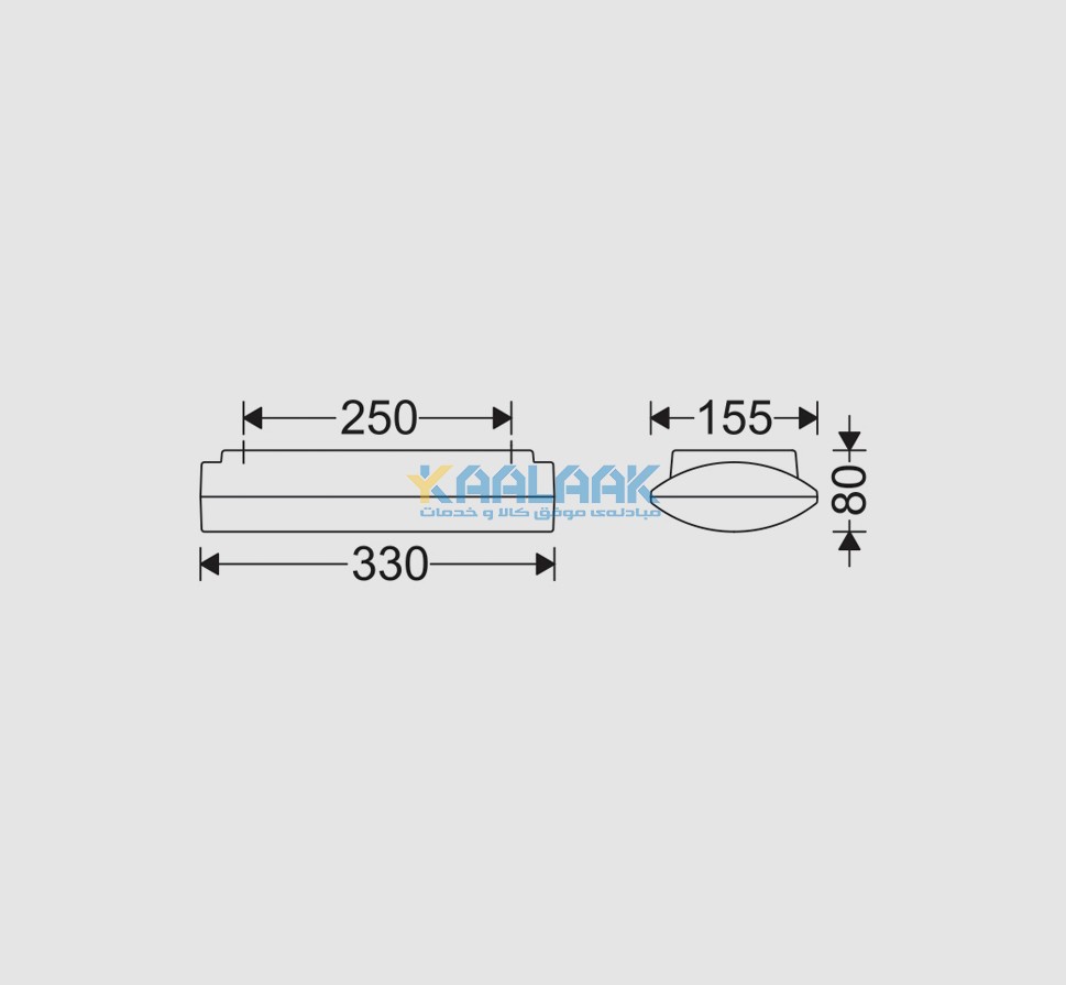 ابعاد چراغ خروج اضطراری اميلوكس مازی نور