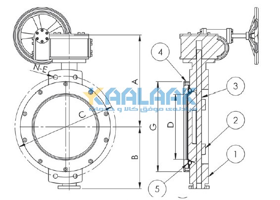 باترفلای, پروانه ای, شیر پروانه ای, Butterfly valve, شیر پروانه ای ویفری