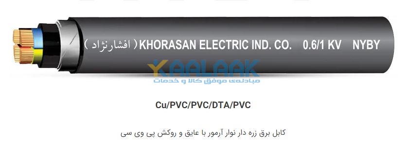 کابل قدرت آرموردار نواری NYBY افشار نژاد